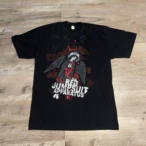 Red Jumpsuit Apparatus Graphic T-Shirt SIGNED Size Large Black